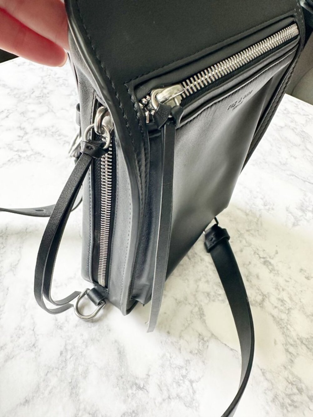 Rag & Bone Elliot Sling Bag in Black Smooth Leather - Picture 4 of 10